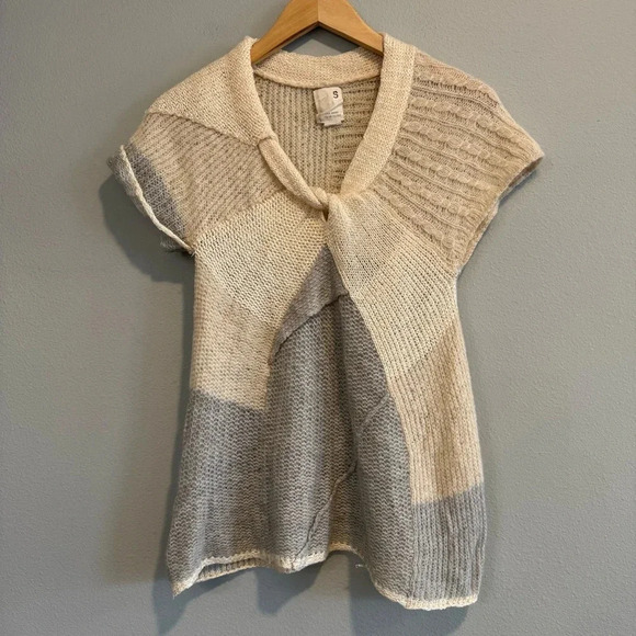 Anthropologie | Far Away from Never |Cream and Gray wool blend sweater - Picture 2 of 9
